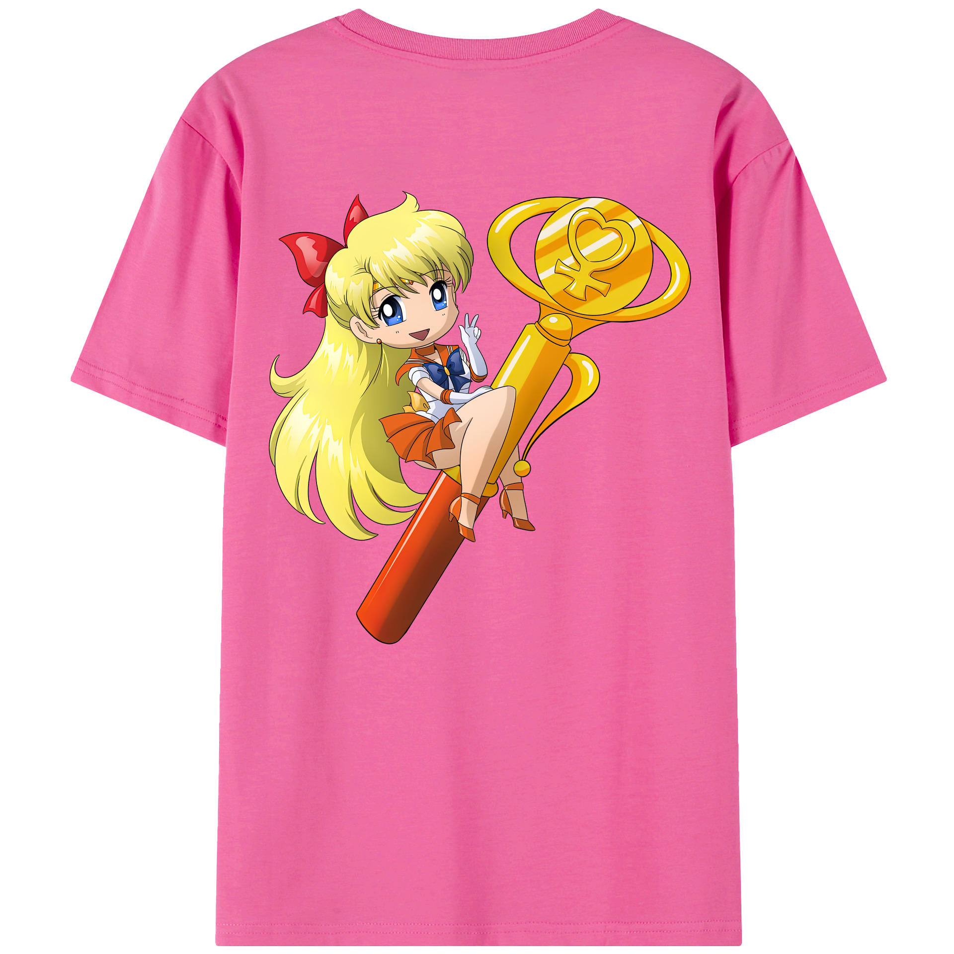 （画像用） 美少女戦士セーラームーン 愛野 美奈子 あいの みなこ Sailor Moon Aino Minako レディース半袖Tシャツ(バックプリント)